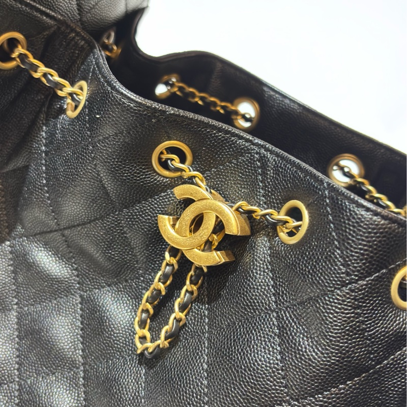 Chanel 25bag 小號/黑金/荔枝皮-4