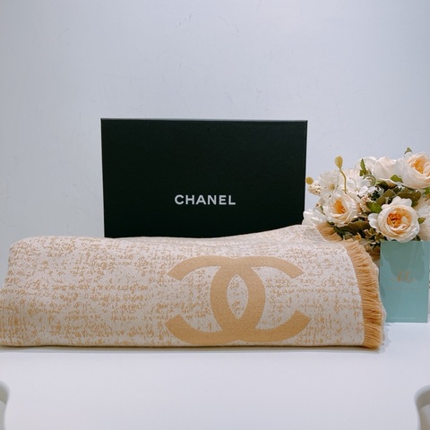 TW4634 CHANEL 香奈兒簡單CC字雙色圍巾160 X 140CM BIG ONE CC LOGO SCARF WOOL