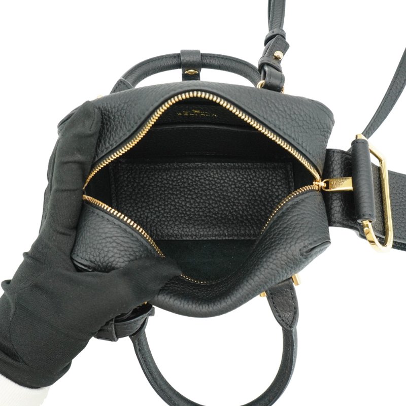 Delvaux 展示品 Cool Box Nano 粒面皮革金扣二用包(黑)-3