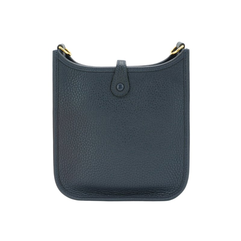 Hermes 展示品 Mini Evelyne TC牛皮金釦斜背包(AT午夜藍)-2