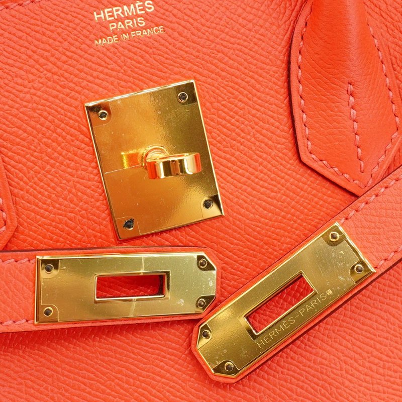 Hermes 展示品 Birkin 30 Epsom牛皮金扣手提包(T5玫瑰粉)-5