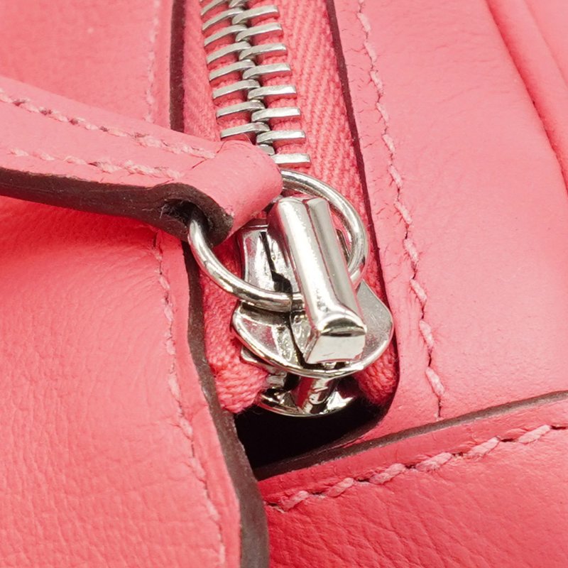 Hermes 展示品 Lindy 30 牛皮銀釦手提/斜背兩用包(杜鵑粉)-5