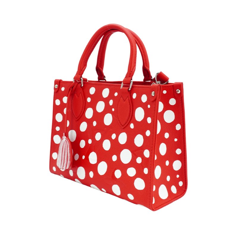 Louis Vuitton xYK 草間彌生 OnTheGo PM 圓點壓花牛皮二用包(M46412-紅)-1