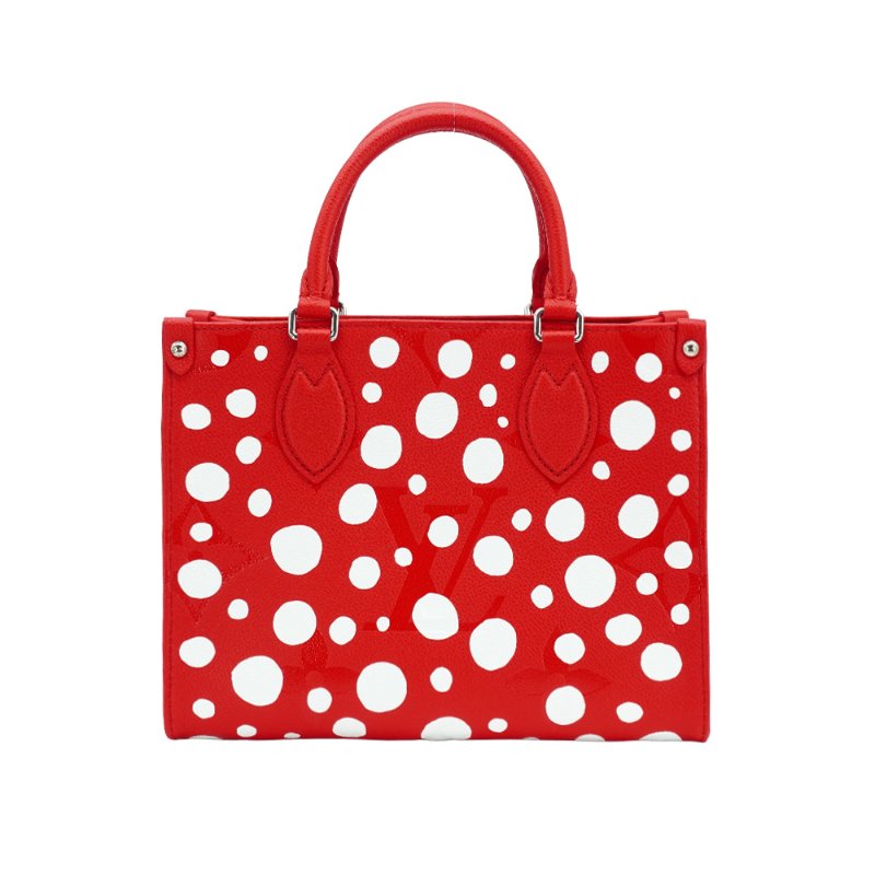 Louis Vuitton xYK 草間彌生 OnTheGo PM 圓點壓花牛皮二用包(M46412-紅)-2