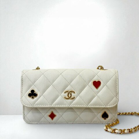 CHANEL包包 Casino白荔枝撲克系列鍊條包