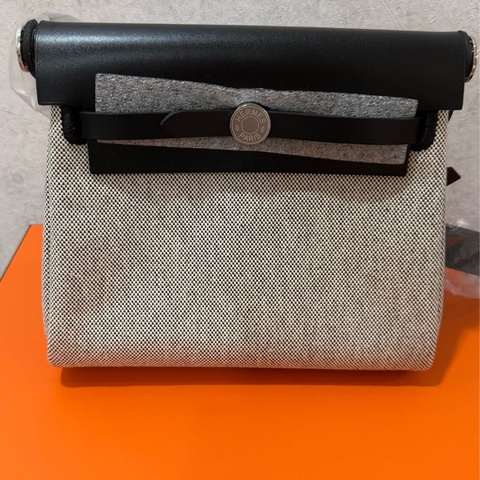 愛馬仕 Hermès mini herbag 20 熊貓黑銀 斜背包