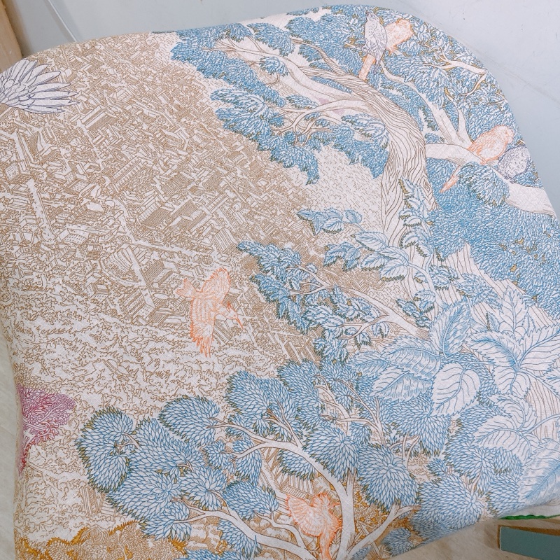 TW4636 HERMES 愛馬仕動物圖案加森林方形披肩SHAWL SCARF RETOUR A LA NATURE FLORAL CASHMERE SILK WOMAN AUTH 140CM-1