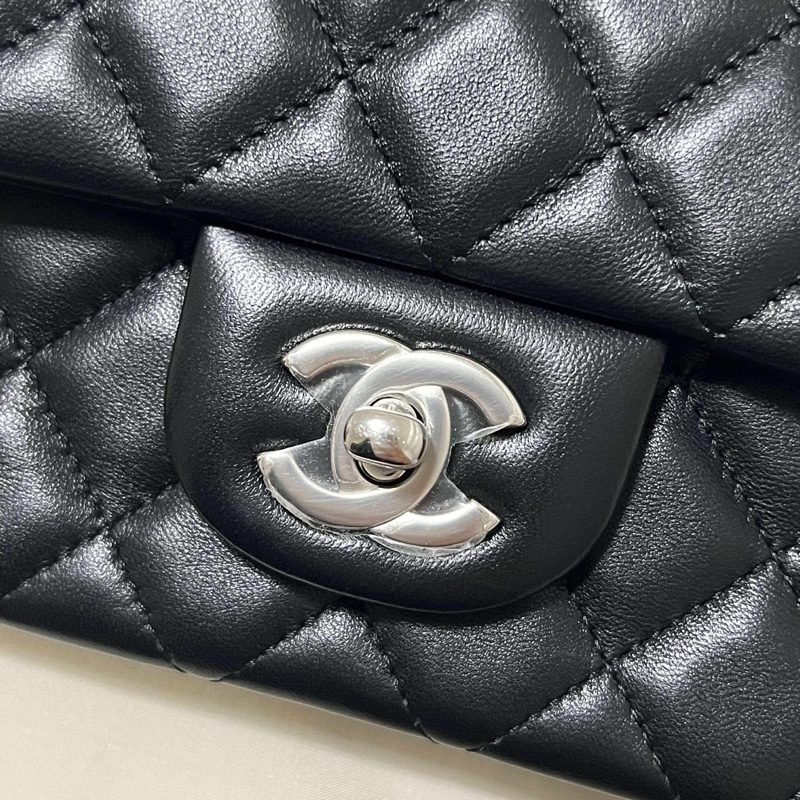 Chanel Cf20 黑銀 牛皮-6