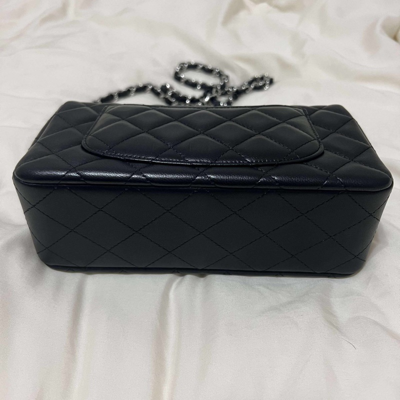 Chanel Cf20 黑銀 牛皮-11