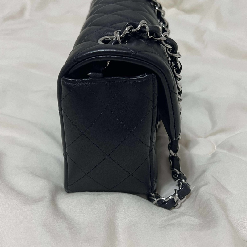 Chanel Cf20 黑銀 牛皮-14