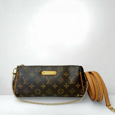 LV EVA 原花小金牌一字拉鍊金鍊包 M95567
