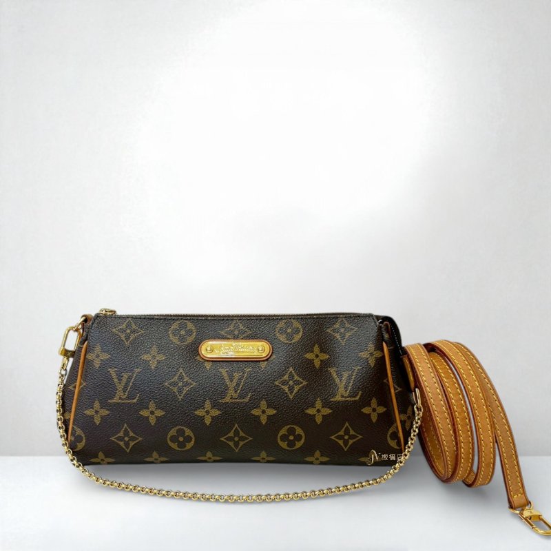 LV EVA 原花小金牌一字拉鍊金鍊包 M95567-0