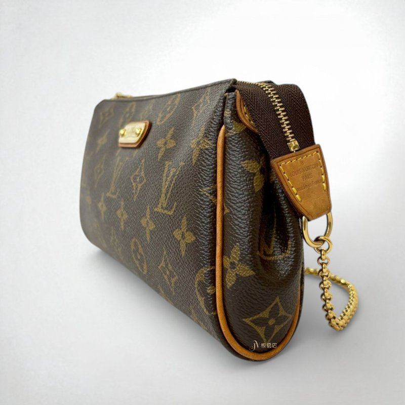 LV EVA 原花小金牌一字拉鍊金鍊包 M95567-1