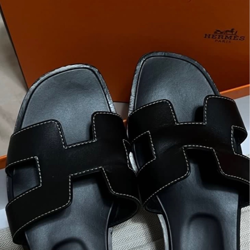 Hermes Oran 黑色 拖鞋-1