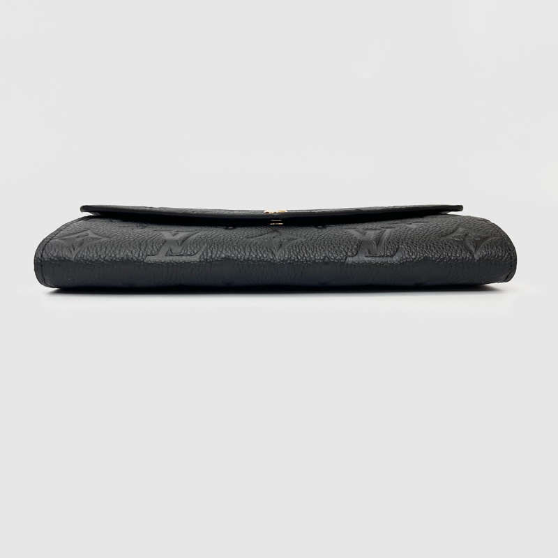 LV 黑牛皮壓紋Sarah下蓋16卡長夾M82257-2