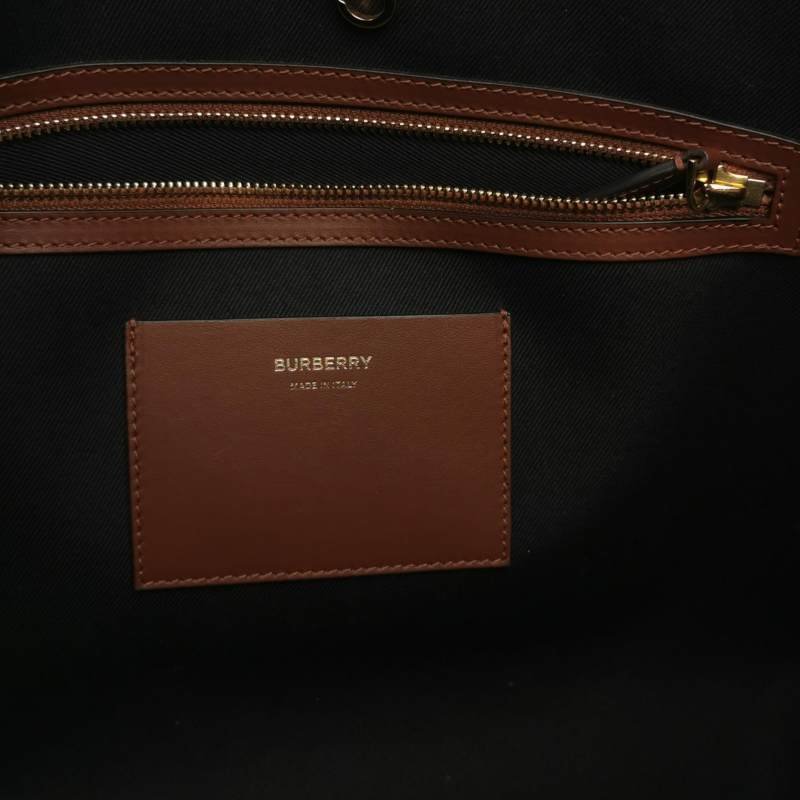Burberry牛皮拼色格紋單肩包-7
