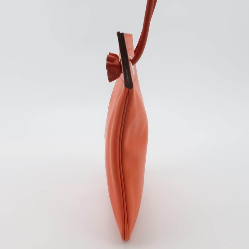 Hermes Aline迷你結飾馬夫包單肩包Milo羊皮銀扣9J火焰橙Z刻-2