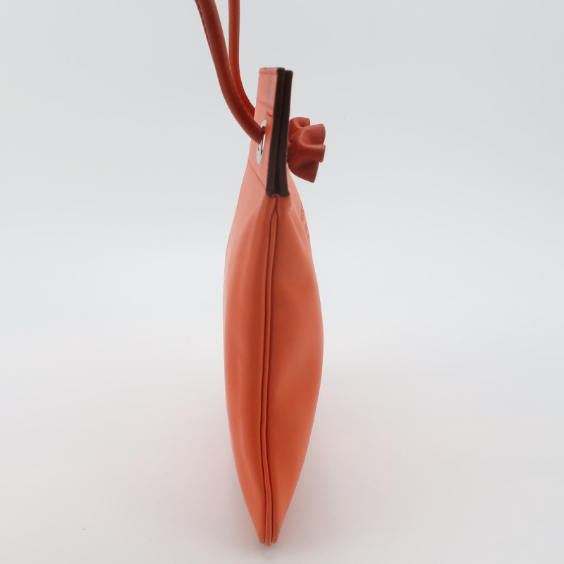 Hermes Aline迷你結飾馬夫包單肩包Milo羊皮銀扣9J火焰橙Z刻-3