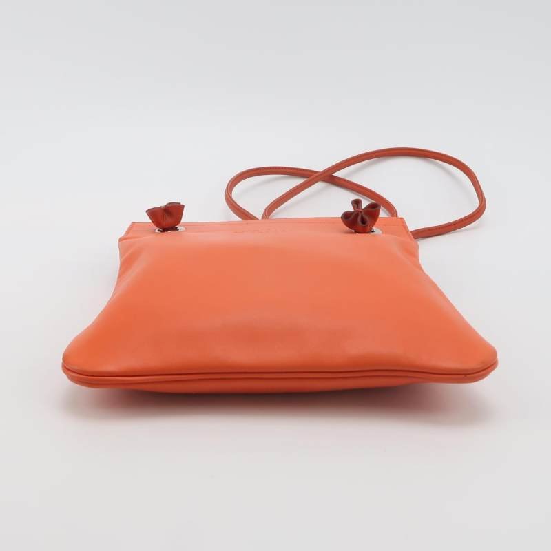 Hermes Aline迷你結飾馬夫包單肩包Milo羊皮銀扣9J火焰橙Z刻-5