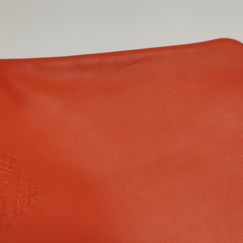 Hermes Aline迷你結飾馬夫包單肩包Milo羊皮銀扣9J火焰橙Z刻-15