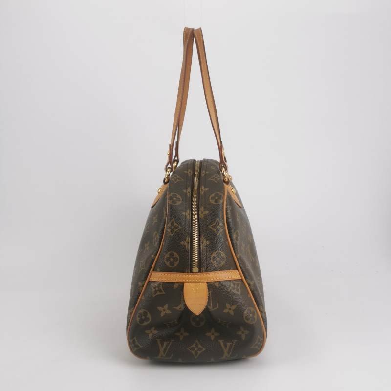 Louis Vuitton(LV)Montorgueil植鞣革老花logo徽標牌保齡球包單肩包-2