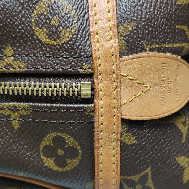 Louis Vuitton(LV)Montorgueil植鞣革老花logo徽標牌保齡球包單肩包-12