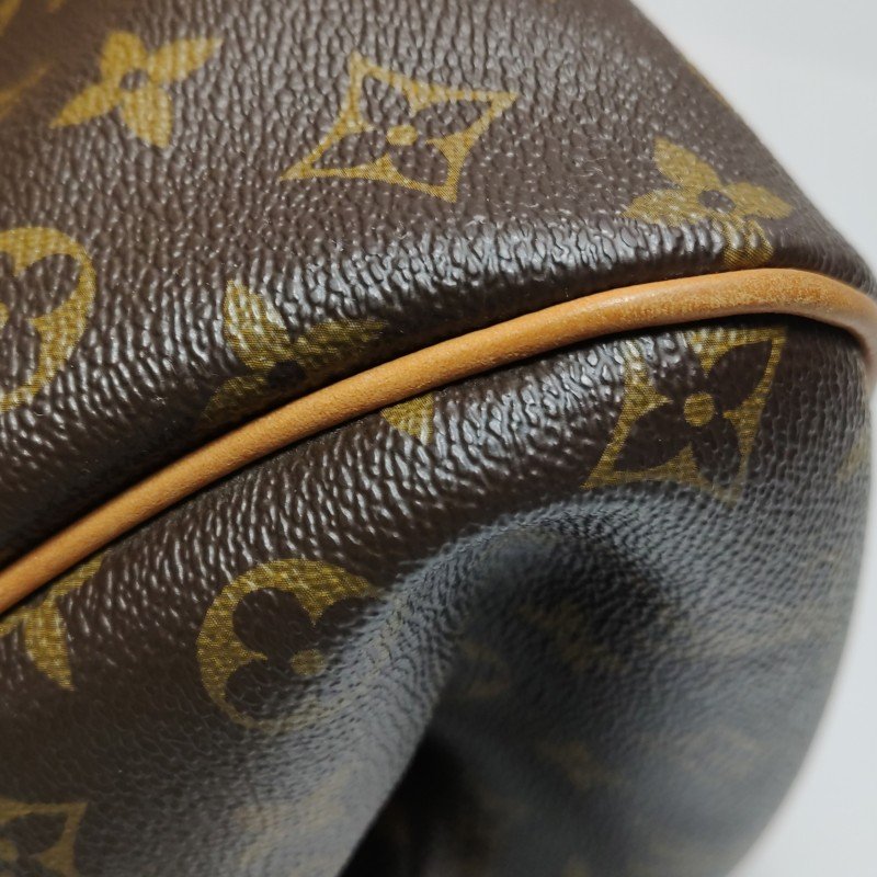 Louis Vuitton(LV)Montorgueil植鞣革老花logo徽標牌保齡球包單肩包-16