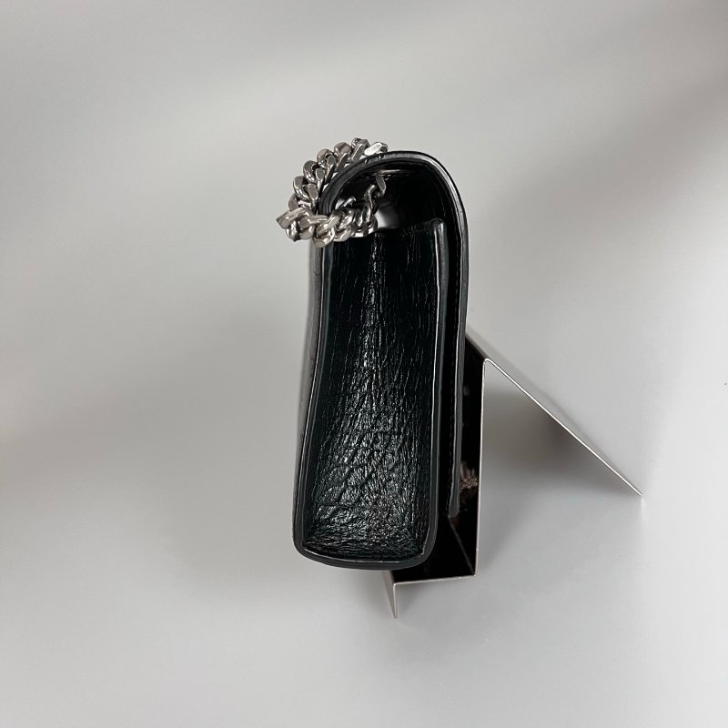 YSL 354120  黑鱷魚壓紋KATE銀鍊包-3