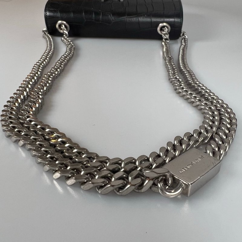 YSL 354120  黑鱷魚壓紋KATE銀鍊包-9