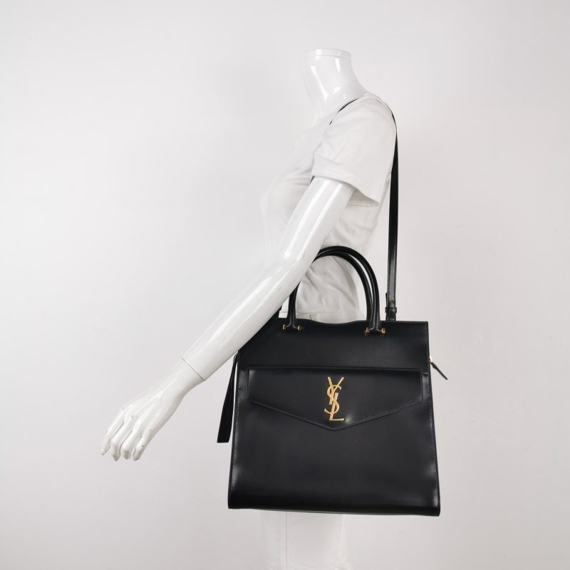 Saint Laurent Uptown牛皮純色YSL磁扣單肩包單肩包-1