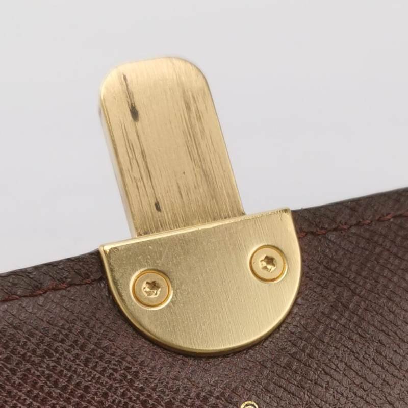 Louis Vuitton(LV)Sarah莎拉牛皮帆布老花金屬扣錢包-6