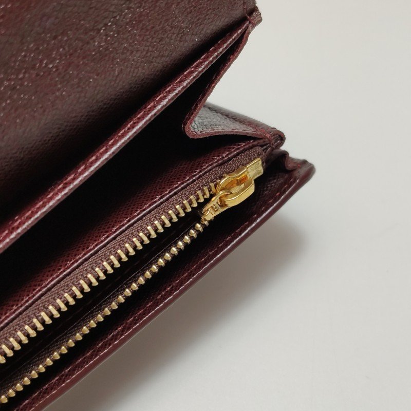 Louis Vuitton(LV)Sarah莎拉牛皮帆布老花金屬扣錢包-9