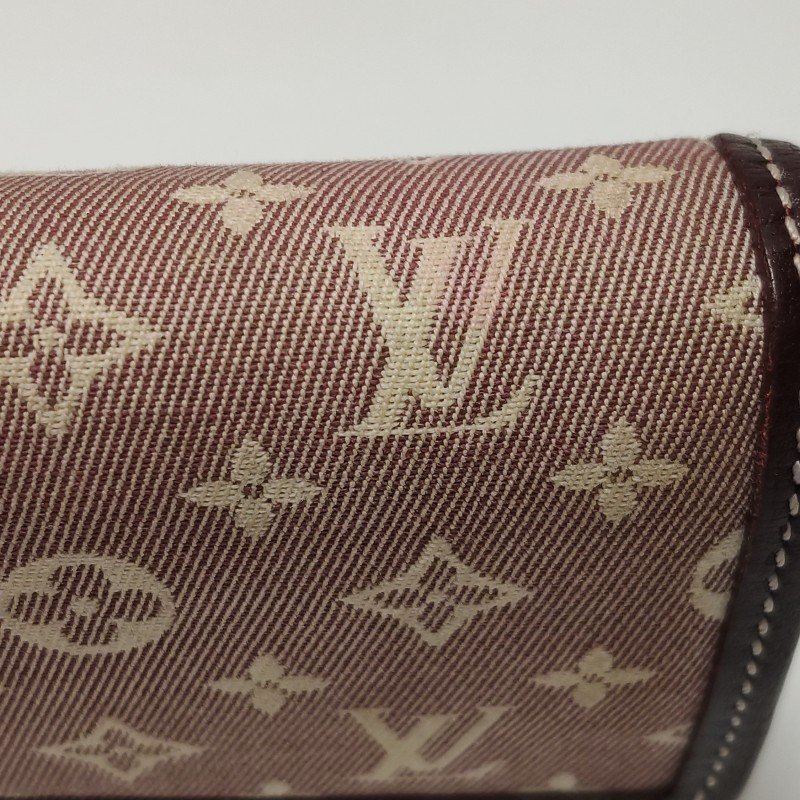 Louis Vuitton(LV)Sarah莎拉牛皮帆布老花金屬扣錢包-12