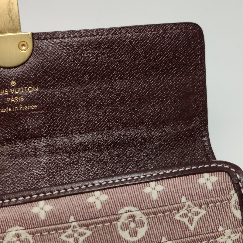Louis Vuitton(LV)Sarah莎拉牛皮帆布老花金屬扣錢包-13