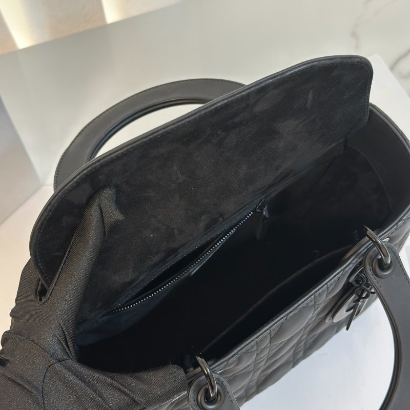 DIOR Lady dior 藤格紋戴妃包 - 中號So black-6