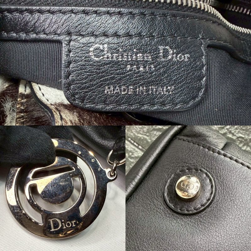 DIOR 牛皮黑銀鍊條雲朵包-7