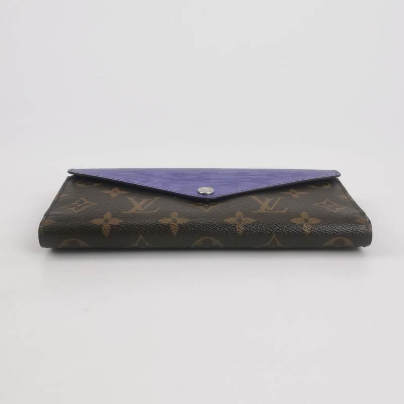 Louis Vuitton(LV)Marie牛皮Monogram印花按扣錢包-4
