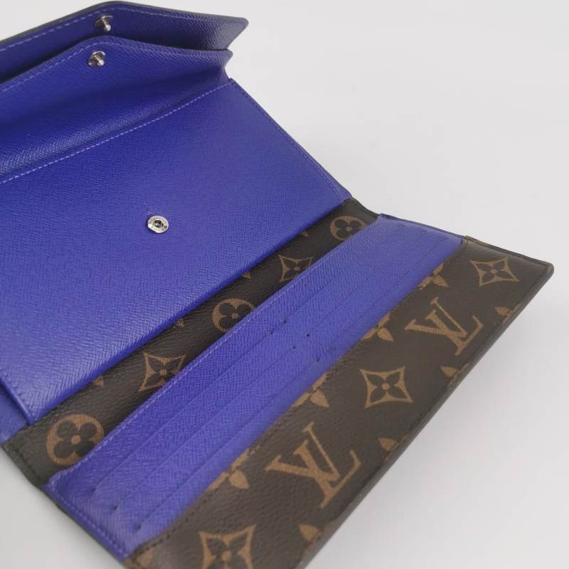 Louis Vuitton(LV)Marie牛皮Monogram印花按扣錢包-5