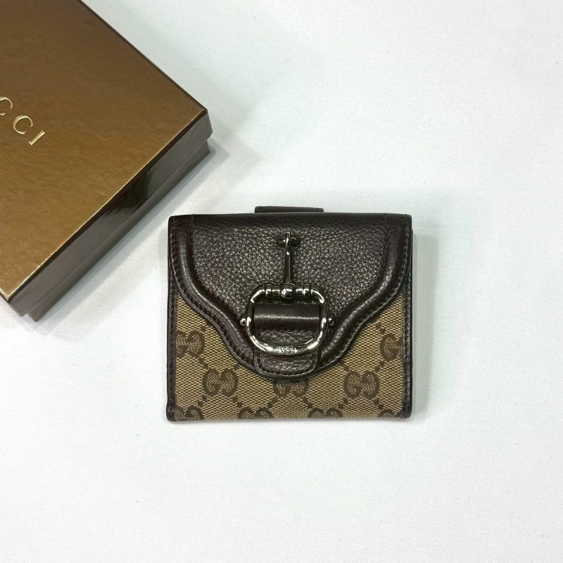 GUCCI 復古馬銜扣對開短夾-0