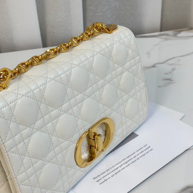DIOR Caro藤格紋斜背包 - 中號白金-8