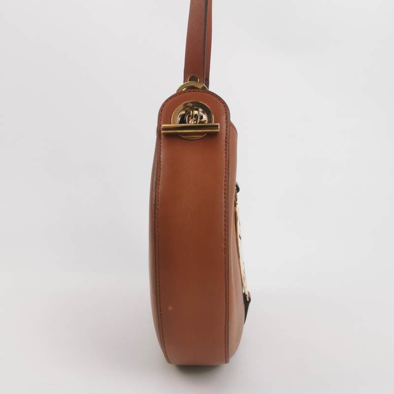 Loewe Joyce牛皮純色logo圓環斜挎包單肩包-3