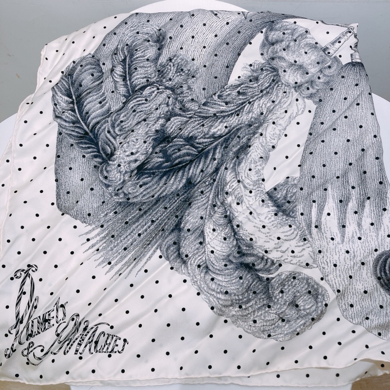 TW4641 HERMES 愛馬仕植物圖案方形小絲巾SCARF PLUMETS ET PANACHES-3