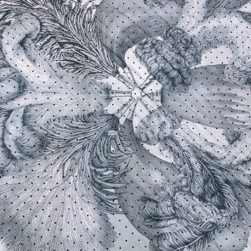 TW4641 HERMES 愛馬仕植物圖案方形小絲巾SCARF PLUMETS ET PANACHES-11