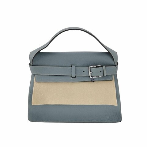 Hermes Etribelt35手提包Togo牛皮銀扣P0木偶灰框Q刻