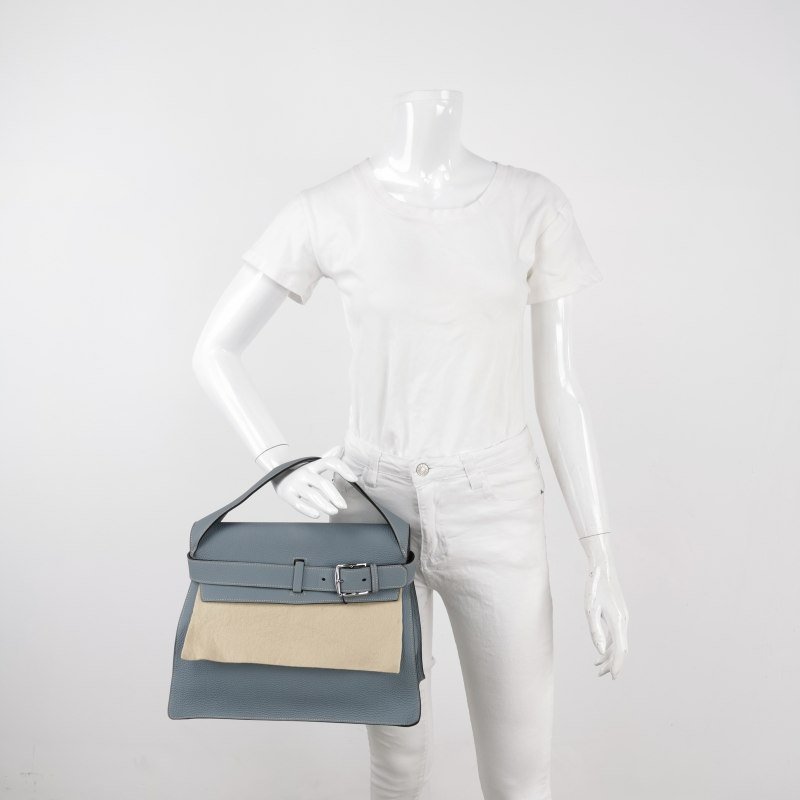 Hermes Etribelt35手提包Togo牛皮銀扣P0木偶灰框Q刻-1