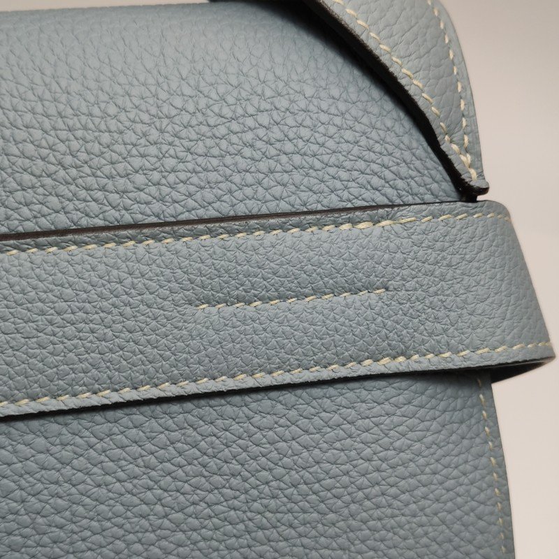 Hermes Etribelt35手提包Togo牛皮銀扣P0木偶灰框Q刻-13