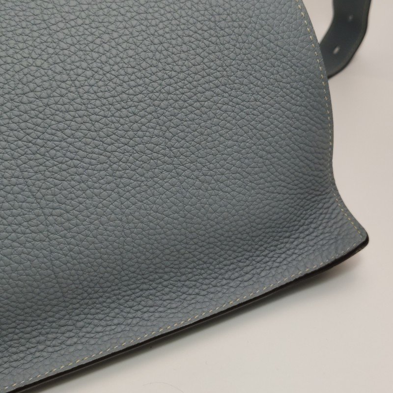 Hermes Etribelt35手提包Togo牛皮銀扣P0木偶灰框Q刻-16