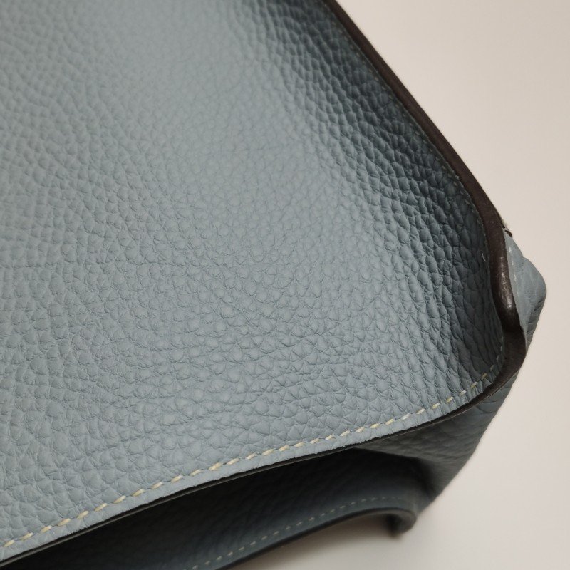 Hermes Etribelt35手提包Togo牛皮銀扣P0木偶灰框Q刻-17