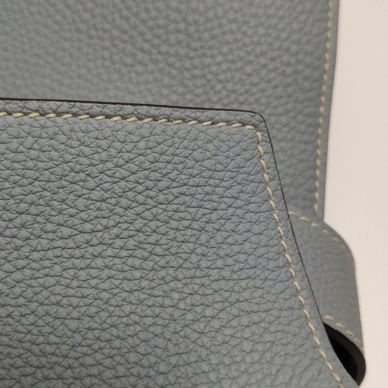 Hermes Etribelt35手提包Togo牛皮銀扣P0木偶灰框Q刻-18