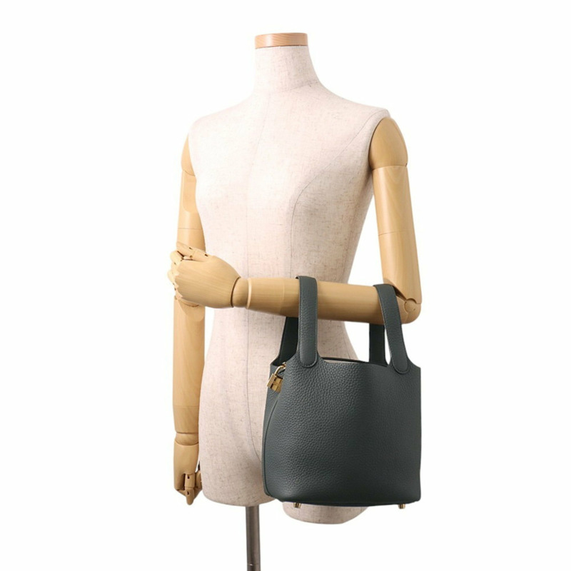 Hermes Hermès Picotin Lock PM 手提包，Vert Mangrove，Taurillon Clemence 皮革，K Stamp-3